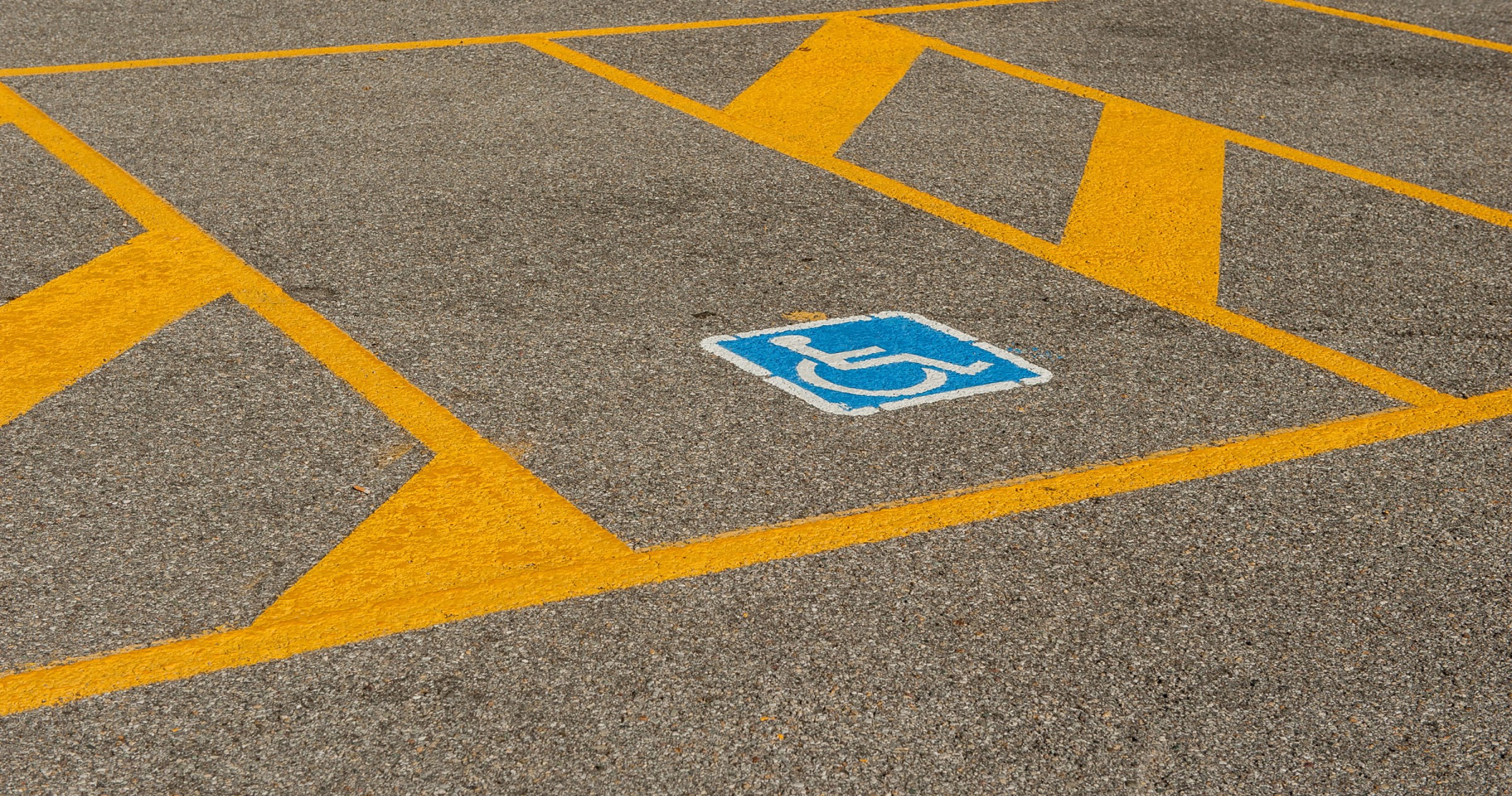 Image of a blue handicap parking space