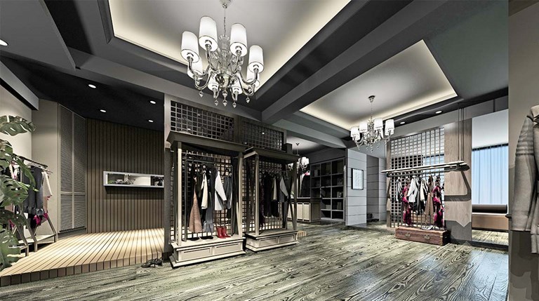 3D rendering of luxury clothing boutique for AR/VR shopping experience
