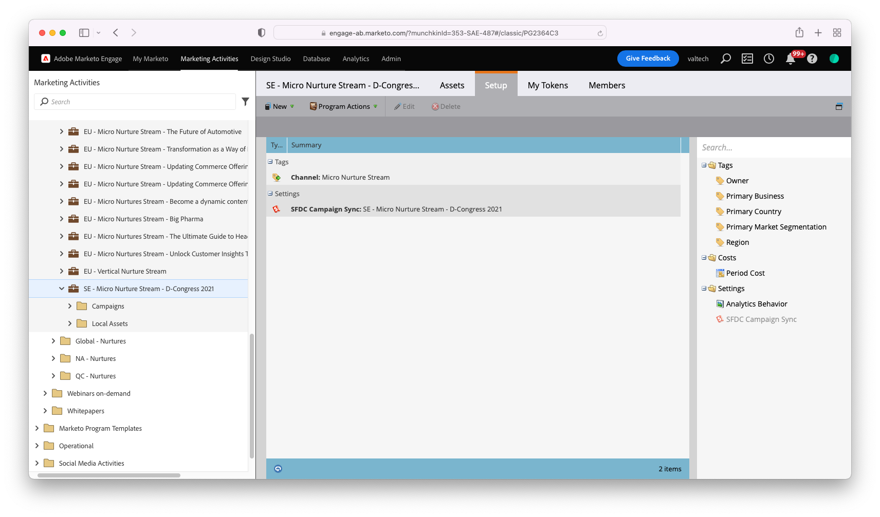 Image showing a screenshot from our Marketo