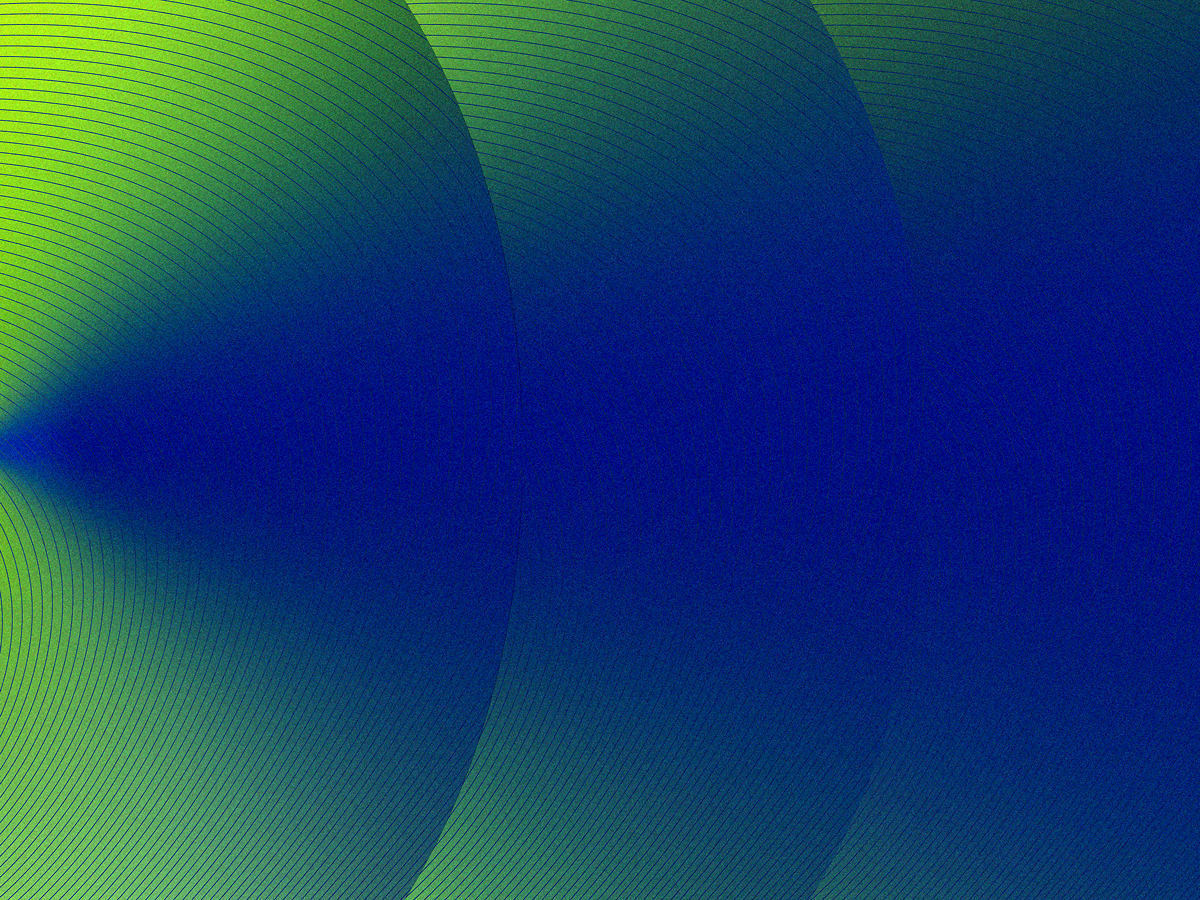 Abstract blue and green gradient background with layered circular shapes and subtle textured line patterns.