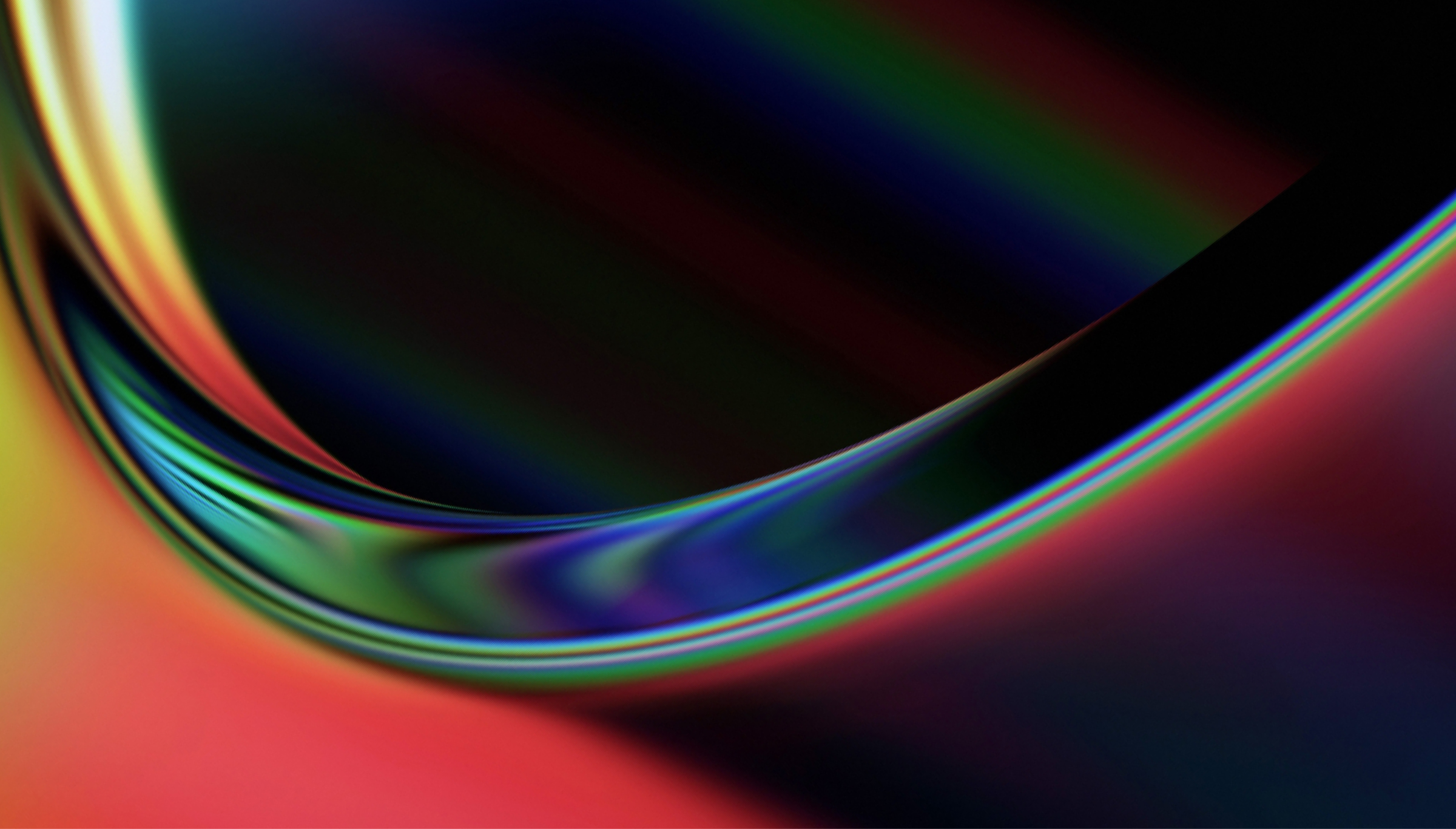 Abstract gradient with curved lines in dark tones of red, blue, and green, creating a flowing wave-like effect.