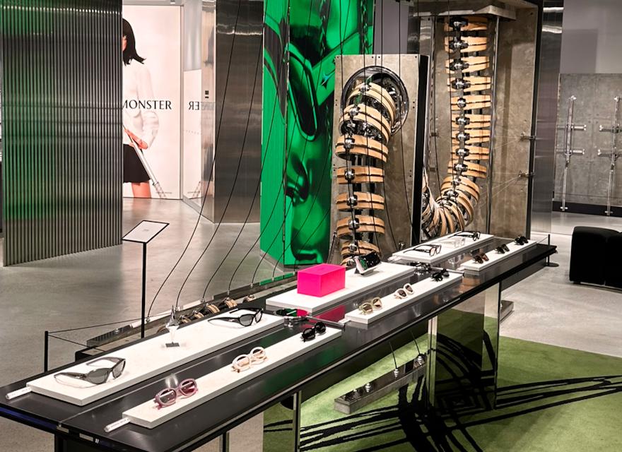 Luxury store in Asia with sleek displays, upscale client experience