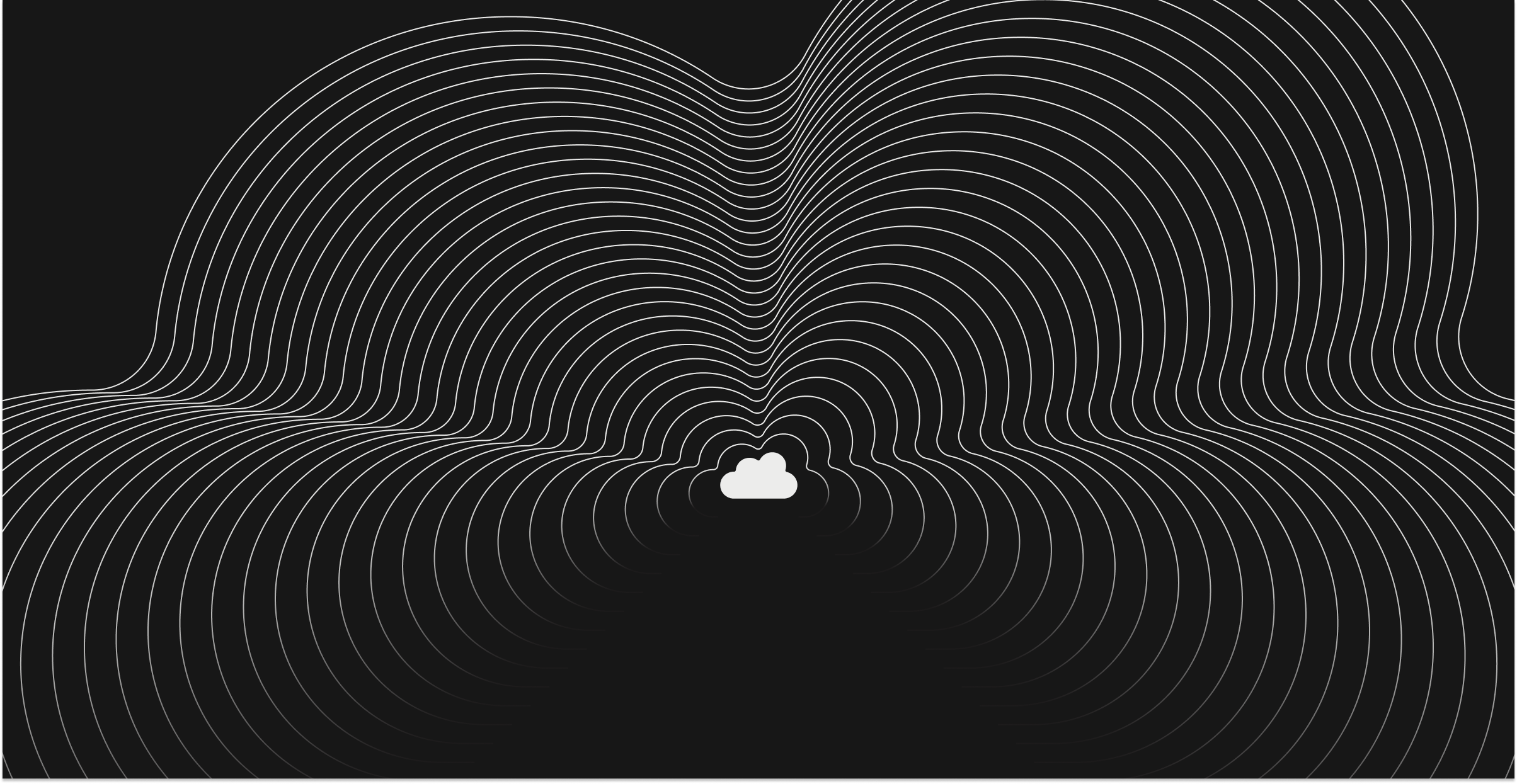 Black and white illustration of a fluffy cloud with soft edges, set against a plain background.  