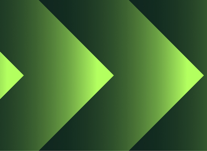 Abstract green arrows pointing right, symbolizing forward momentum, innovation, and the acceleration of digital trends.