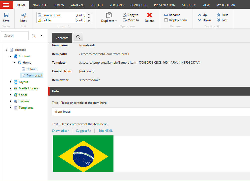 sitecore editor