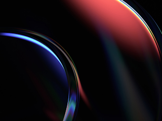 An abstract image featuring smooth, curved shapes in a dark background, illuminated by a blend of deep blue and red hues. The glossy, reflective surface of the shapes adds a sense of depth and dimension, with the colors softly transitioning from one to the other. The light accents highlight the curvature, creating a sleek, futuristic feel. The dark setting enhances the vibrancy of the colors, giving the image a dynamic and modern look, often associated with technology, data, and innovation.
