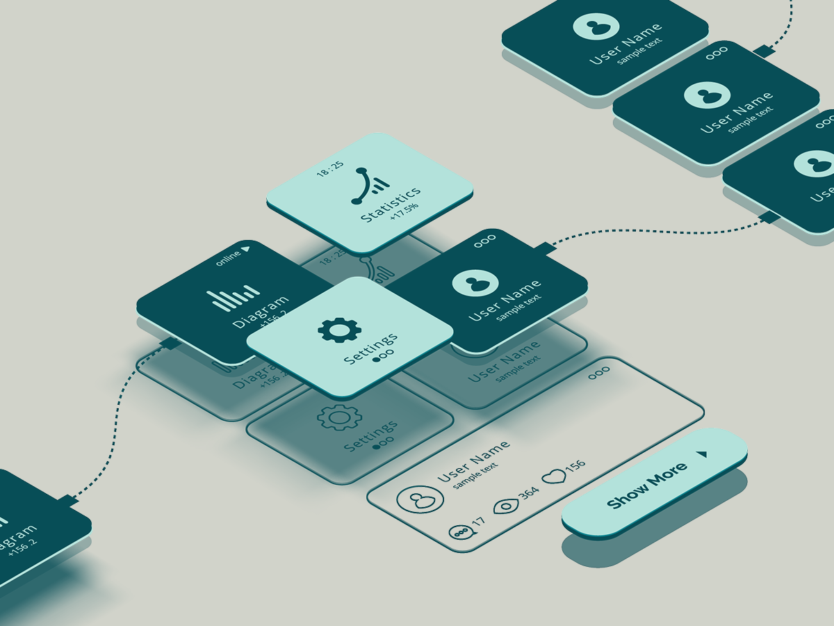 A diagram illustrating a system with various icons representing different components and their connections.