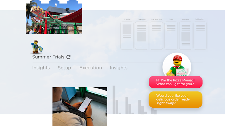 A mock up of the food ordering app for Legoland