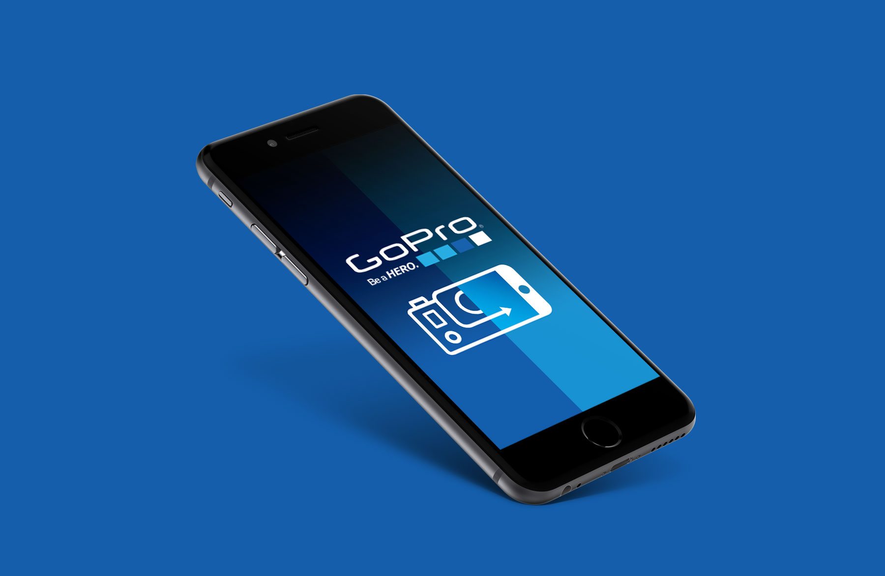 Smartphone screen with a GoPro logo visible 