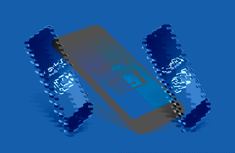 Smartphone screen with a GoPro logo visible