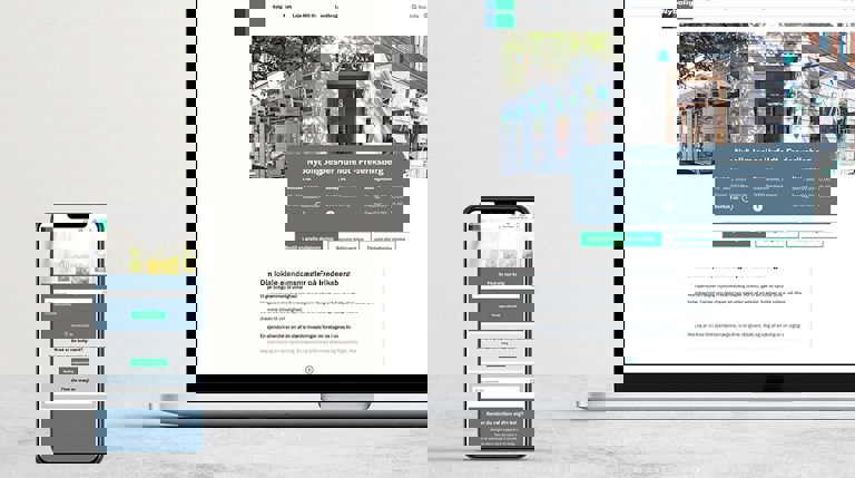 Mobile and laptop mockup of Nybolig website