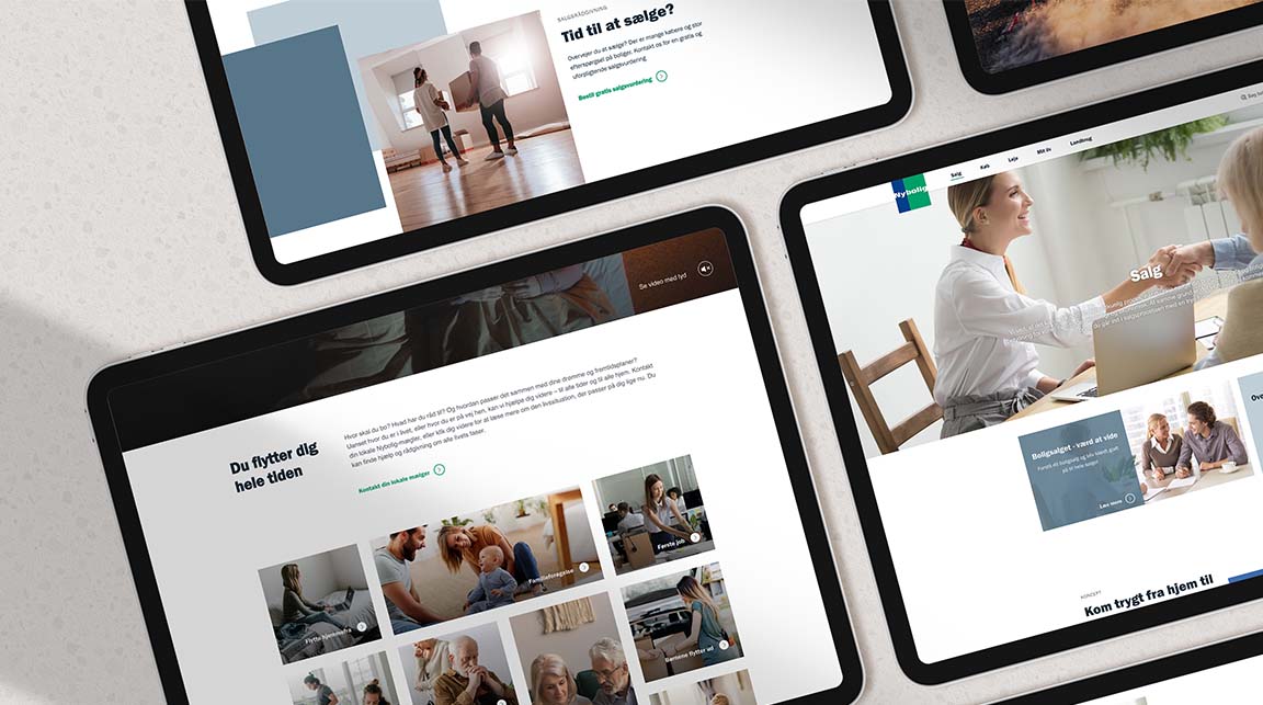 tablet mockups of Nybolig website