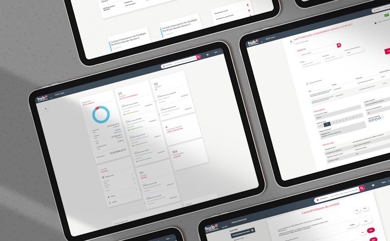 Tabletas que muestran la plataforma Primonial