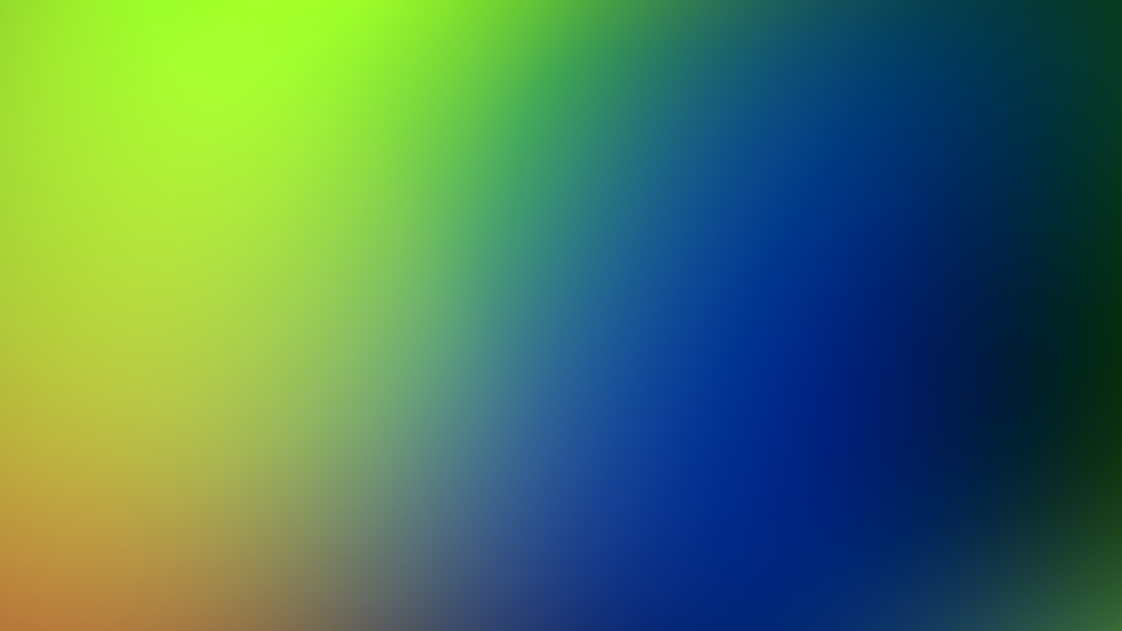 An abstract image featuring a smooth gradient of colors transitioning from vibrant green and yellow on the left side to deep blue and teal on the right.