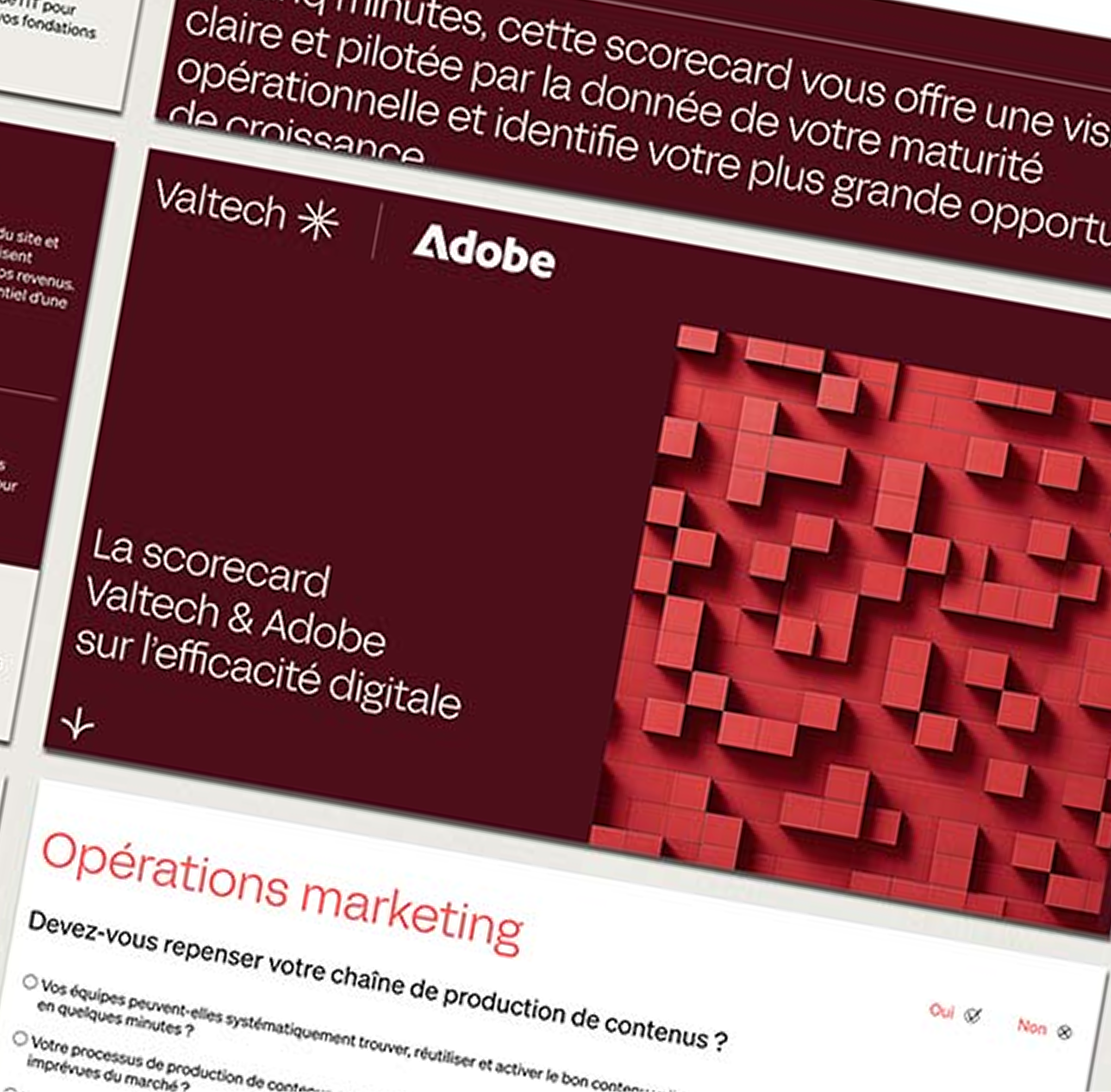 Adobe's website displayed on a computer screen, showcasing its design and features.  