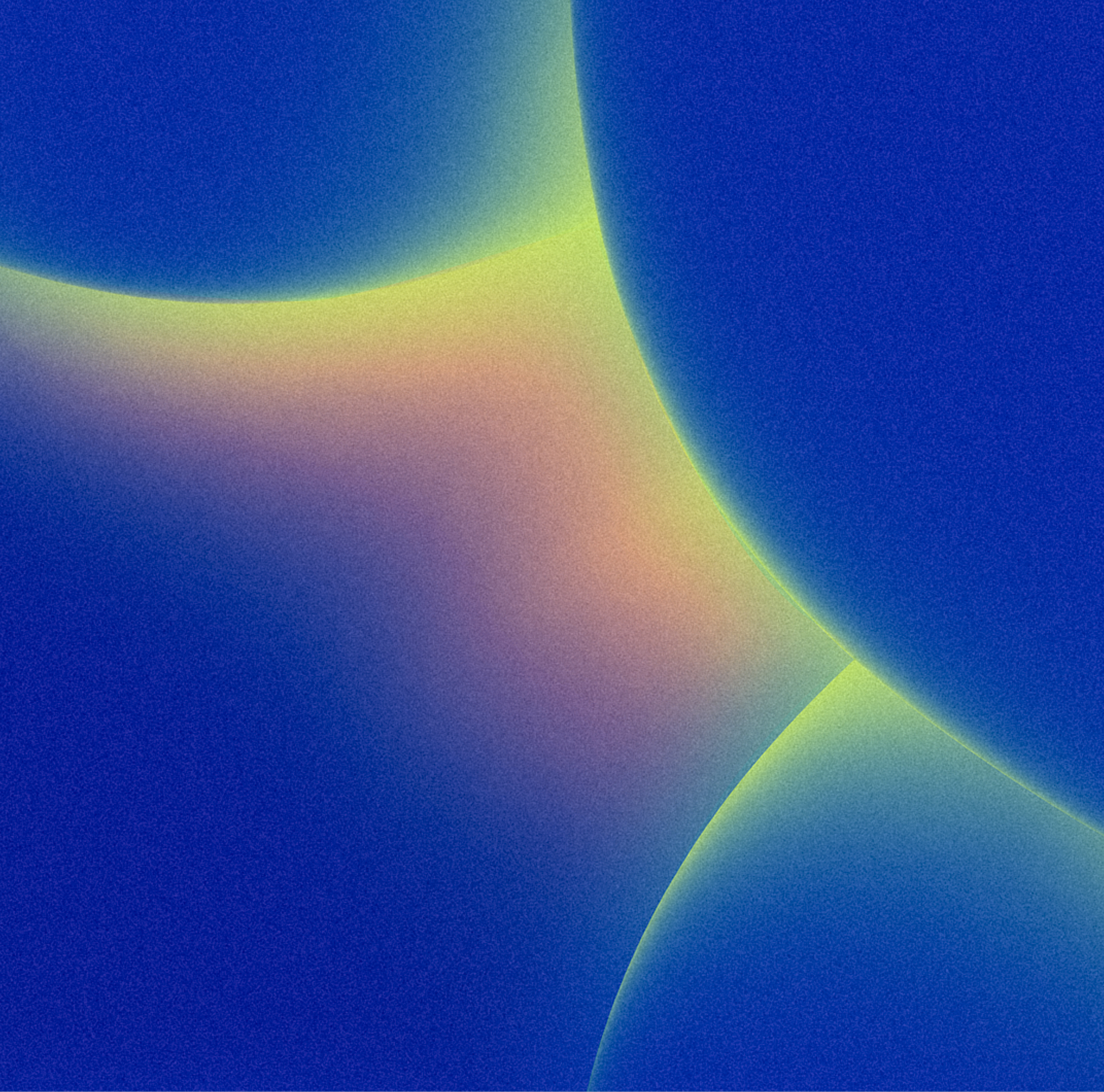 Abstract digital background with lime green and peach light curves on a dark navy grainy field